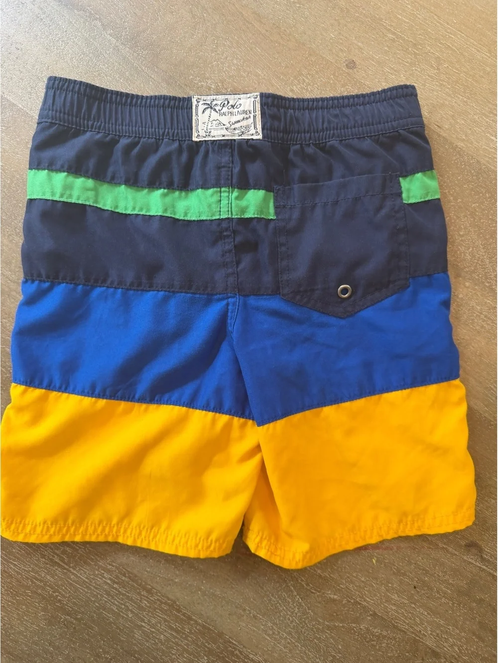 Polo Ralph Lauren Boys Colorblock Swim Trunks Size 6 Classic Preppy Summer Swim